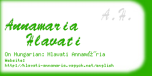 annamaria hlavati business card
